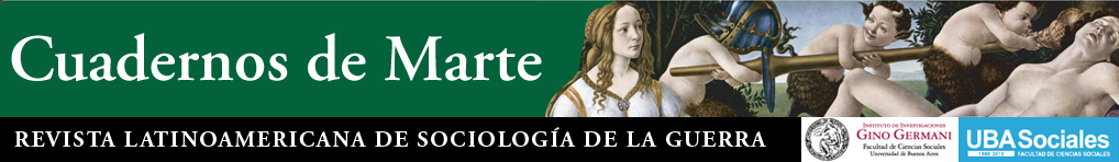 Cuadernos de Marte es una revista semestral de Sociología de la Guerra.  El área temática de interés incluye a especialistas de cualquiera de las disciplinas de las ciencias humanas (Sociología, Historia, Comunicación, Ciencia Política, Antropología, Relaciones Internacionales, Economía, Psicología), desde diversos enfoques conceptuales, que se encuentren investigando temas relacionados a la guerra y/o a los conflictos armados, sean estos guerra convencionales, guerras civiles, guerrillas, insurgencia, terrorismo y/o violencia política. En este sentido, se consideran trabajos que aborden tanto el análisis de determinados conflictos, como partes de estos, así como también diferentes aspectos de los mismos (sujetos participantes, formas de combate, formas de reclutamiento, propaganda, intereses políticos, etc.), su huella en la memoria colectiva y las lecturas que de ellos realizan las comunidades científicas (el impacto de la guerra en las teorías, cómo abordan la guerra los distintos autores, etc.).